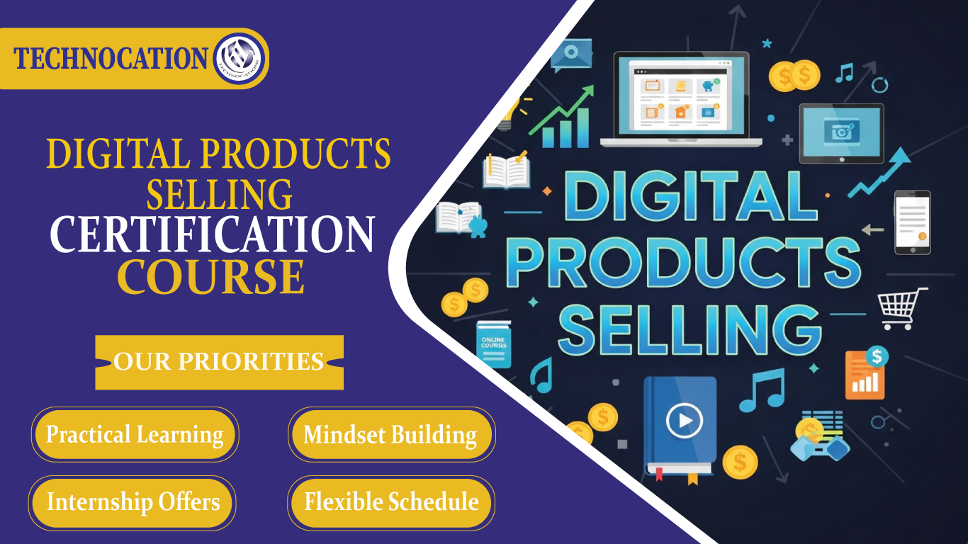 Digital products selling course for beginners.
