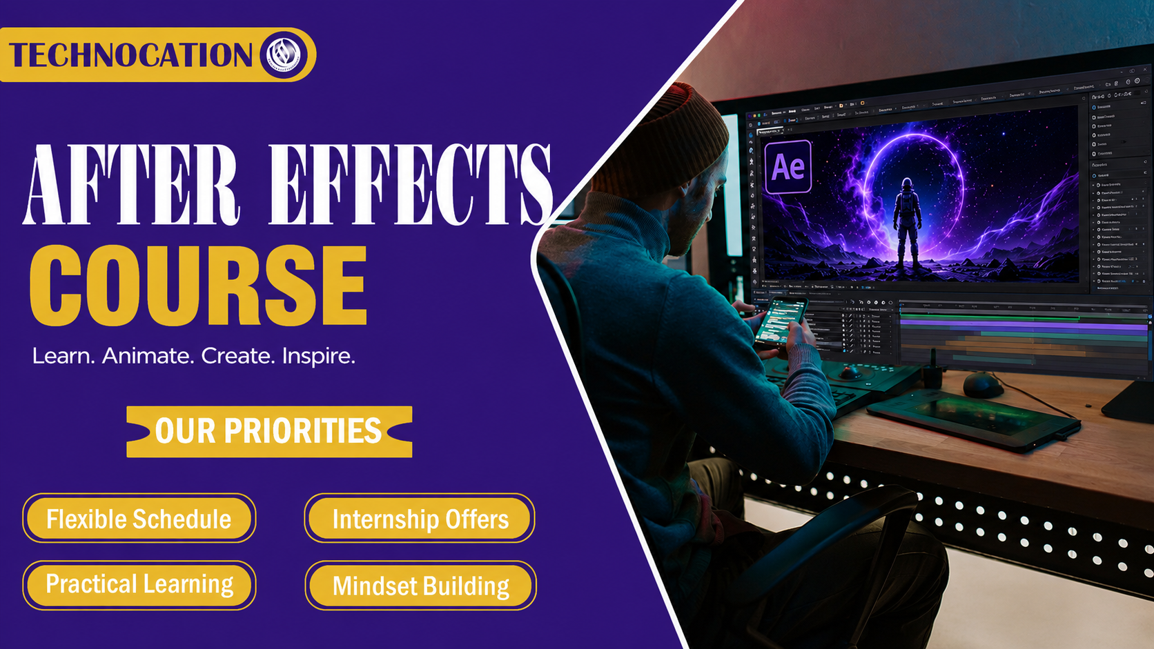AI motion graphics cinematic visual effects 3D motion graphics course